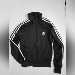 Adidas Black Track Jacket with White Stripes